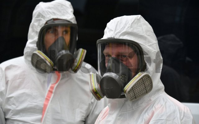 Travaux de désinfection à la Gare de Leningrad à Moscou