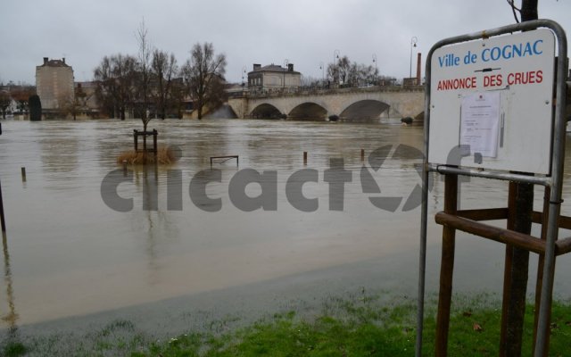 Cognac débordée par La Charente 6-02-21